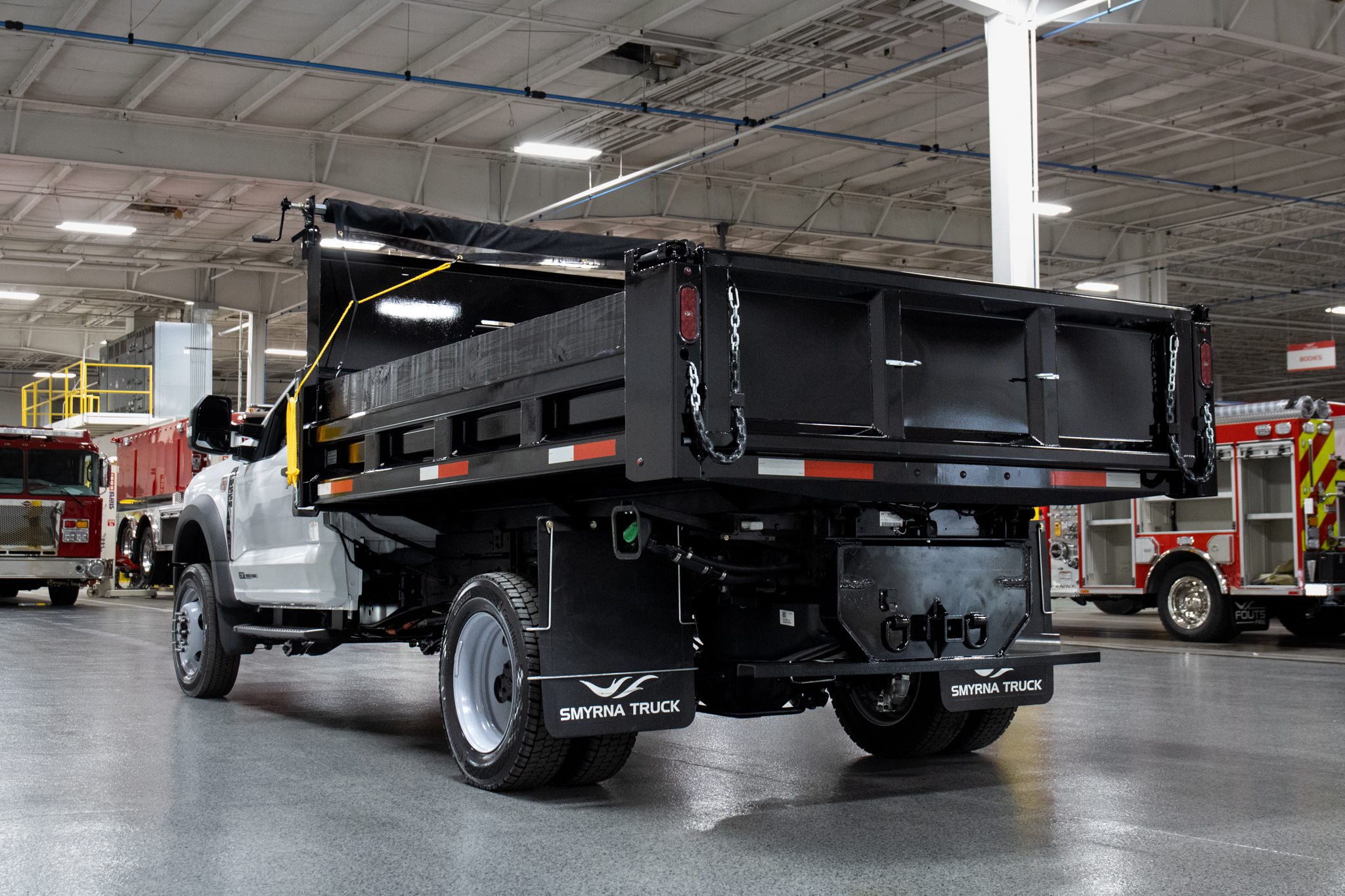 Smyrna Truck & Rugby Eliminator Carbon Steel Dump Body on Ford F-550 Chassis